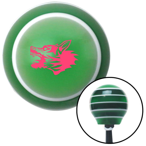 Pink Angry Dog Green Stripe Shift Knob with M16 x 15 Insert