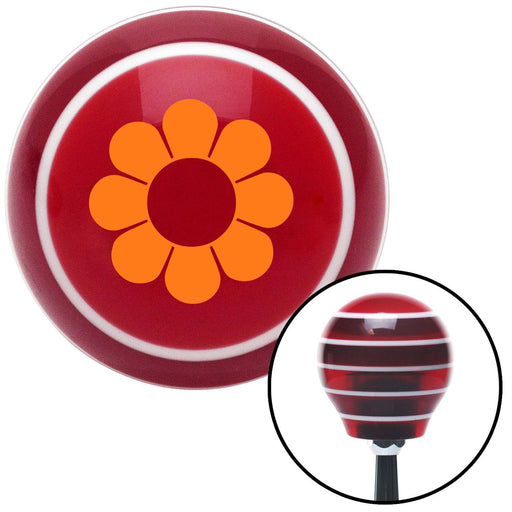 Orange Flower Power Red Stripe Shift Knob with M16 x 15 Insert