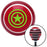 Green Star w 2 Circles Red Stripe Shift Knob with M16 x 15 Insert