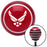 White The Air Force Symbol Red Stripe Shift Knob with M16 x 15 Insert