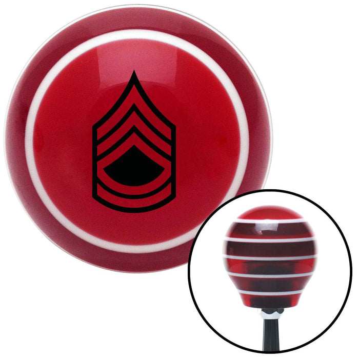 Black Sergeant First Class Red Stripe Shift Knob with M16 x 15 Insert