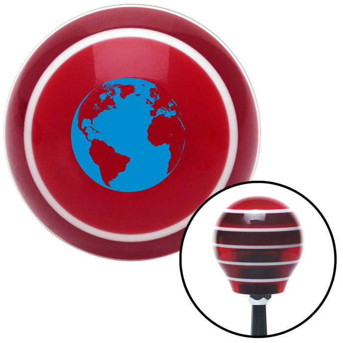 Blue World Red Stripe Shift Knob with M16 x 15 Insert