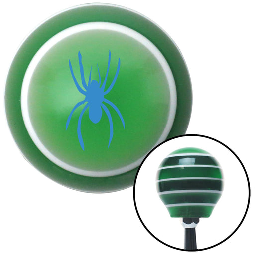 Blue Spider Image Green Stripe Shift Knob with M16 x 15 Insert