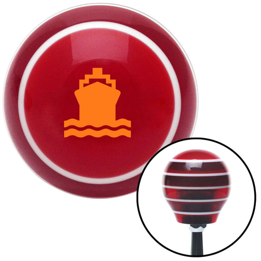 Orange Boat Red Stripe Shift Knob with M16 x 15 Insert