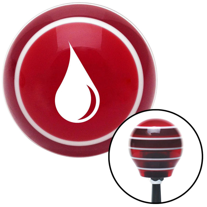 White Marine Drip Red Stripe Shift Knob with M16 x 15 Insert