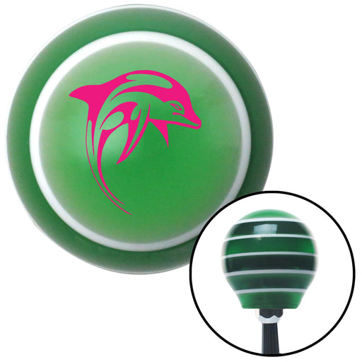 Pink Dolphin Green Stripe Shift Knob with M16 x 15 Insert