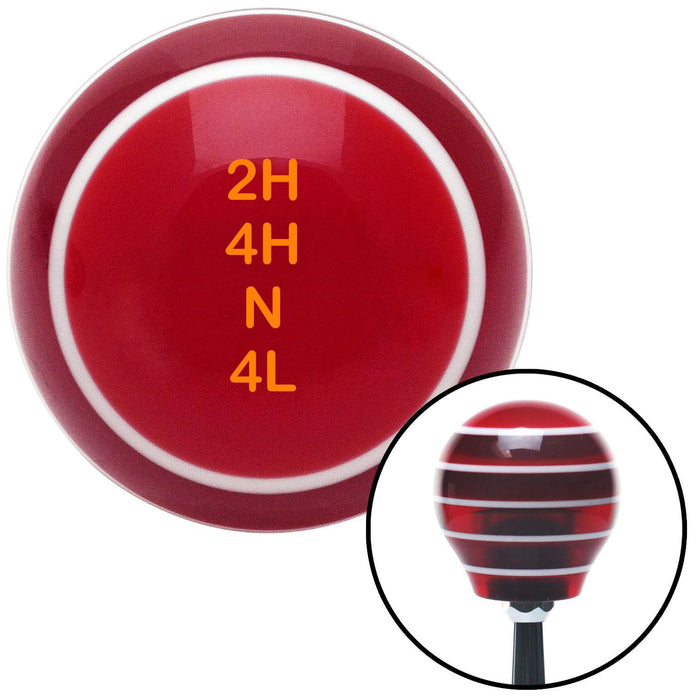 Orange Shift Pattern 42n Red Stripe Shift Knob with M16 x 15 Insert