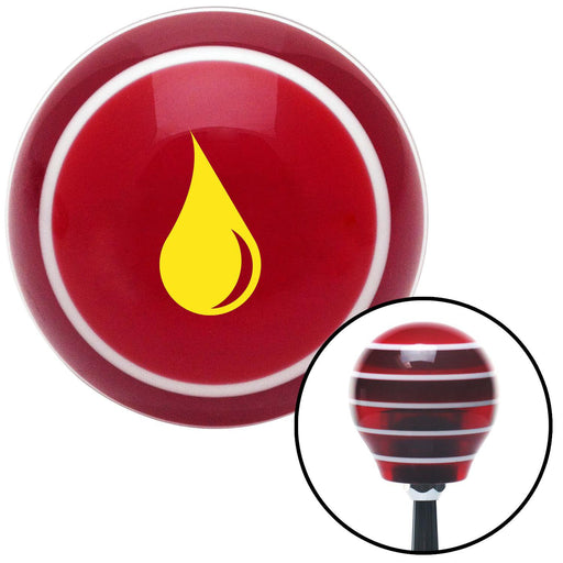 Yellow Drip Red Stripe Shift Knob with M16 x 15 Insert