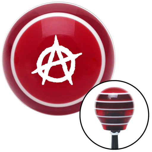 White Anarchy Red Stripe Shift Knob with M16 x 15 Insert