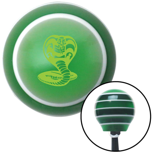 Green King Cobra Green Stripe Shift Knob with M16 x 15 Insert