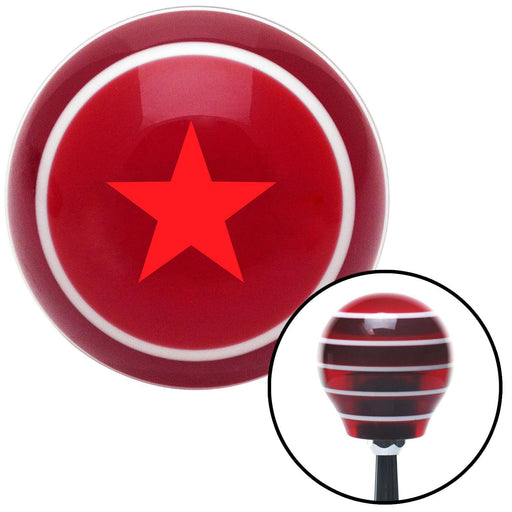 Red Rear Admiral Lower Half Red Stripe Shift Knob with M16 x 15 Insert