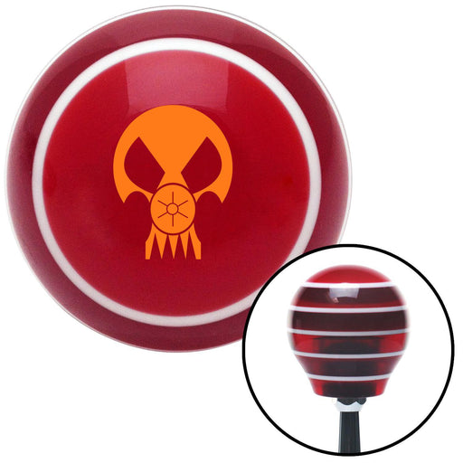 Orange Skull Gas Mask Red Stripe Shift Knob with M16 x 15 Insert