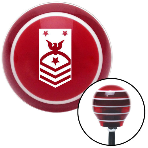 White Force or Fleet Command Master Chief Petty Officer  Red Stripe Shift Knob with M16 x 15 Insert