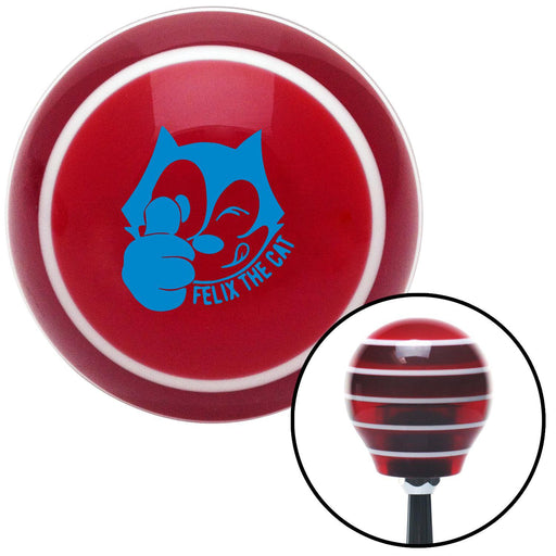 Blue Felix The Cat Thumbs Up Red Stripe Shift Knob with M16 x 15 Insert