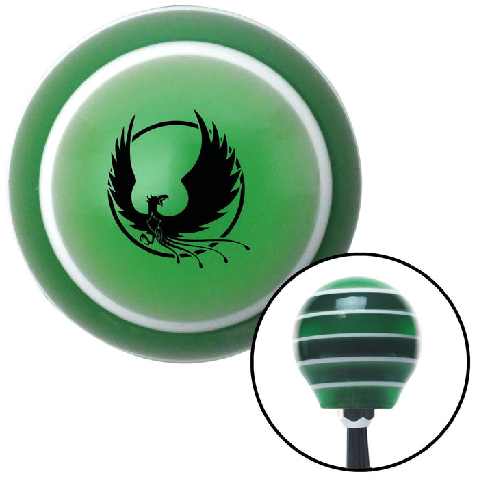 Black Phoenix Green Stripe Shift Knob with M16 x 15 Insert