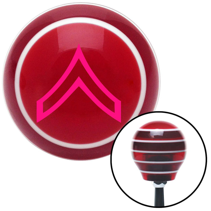 Pink Private Red Stripe Shift Knob with M16 x 15 Insert