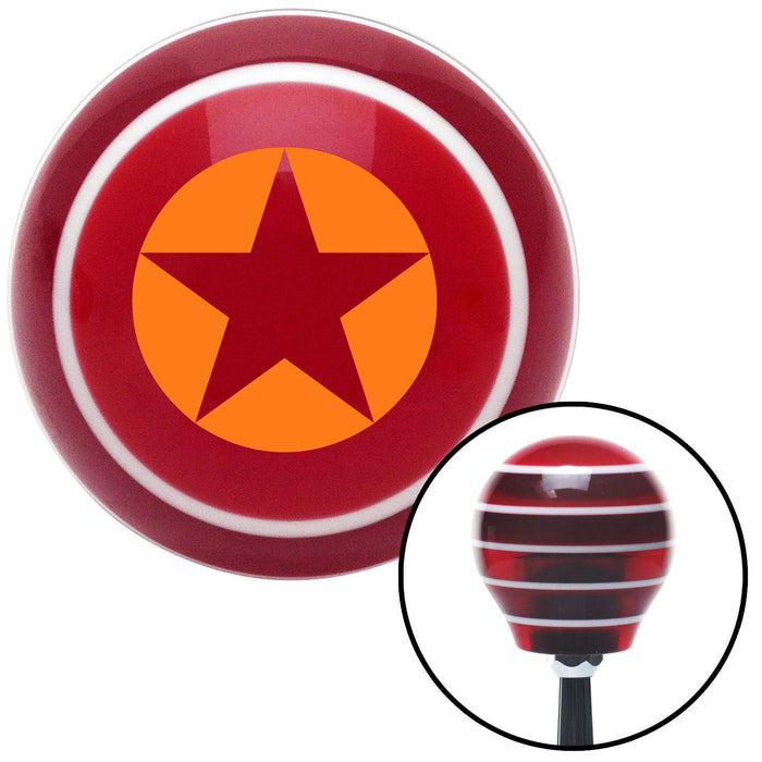 Orange Star in Circle Red Stripe Shift Knob with M16 x 15 Insert