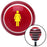 Yellow Women Red Stripe Shift Knob with M16 x 15 Insert