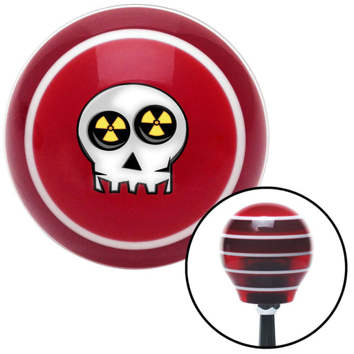 Radioactive Skull Eyes Red Stripe Shift Knob with M16 x 15 Insert