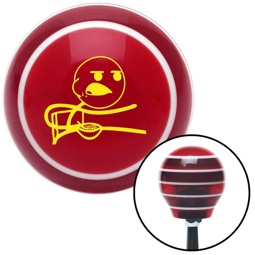 Yellow Cereal Guy Red Stripe Shift Knob with M16 x 15 Insert