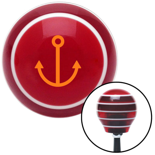 Orange Marine Anchor Red Stripe Shift Knob with M16 x 15 Insert