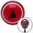 Black Sailboat Red Stripe Shift Knob with M16 x 15 Insert