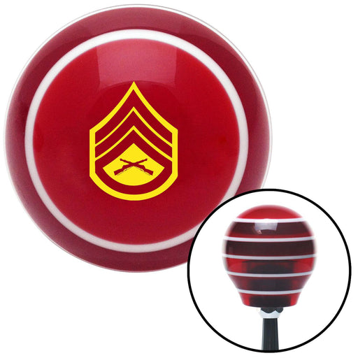 Yellow 05 Staff Sergeant Red Stripe Shift Knob with M16 x 15 Insert