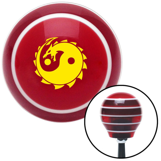 Yellow Yin Yang Dragon Red Stripe Shift Knob with M16 x 15 Insert