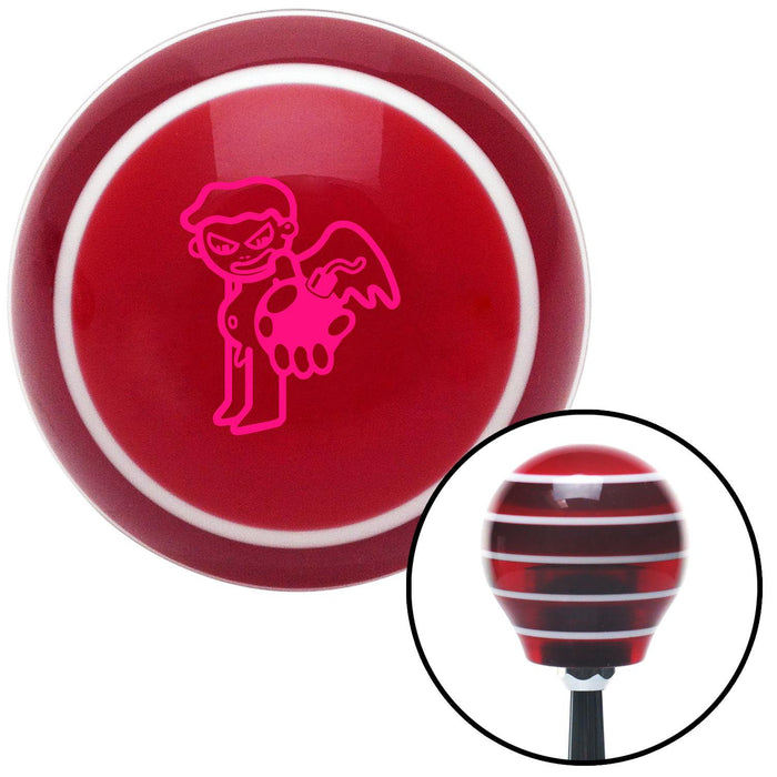 Pink Kid Holding Bomb Red Stripe Shift Knob with M16 x 15 Insert