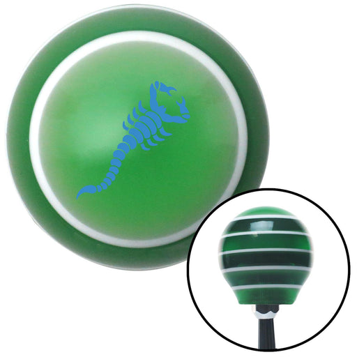 Blue Small Scorpion Green Stripe Shift Knob with M16 x 15 Insert