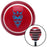 Blue Abstract Devil Face Red Stripe Shift Knob with M16 x 15 Insert