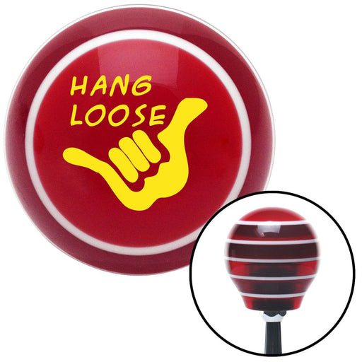 Yellow Hang Loose Red Stripe Shift Knob with M16 x 15 Insert