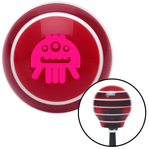 Pink Funny 3 Eyed Alien Red Stripe Shift Knob with M16 x 15 Insert