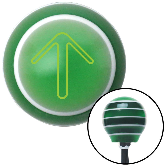 Green Pointing Arrow Up Green Stripe Shift Knob with M16 x 15 Insert