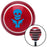 Blue Skull  Guns Red Stripe Shift Knob with M16 x 15 Insert