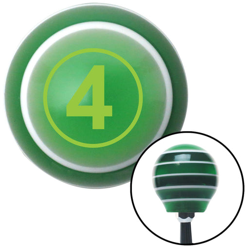 Green Number 4 Green Stripe Shift Knob with M16 x 15 Insert