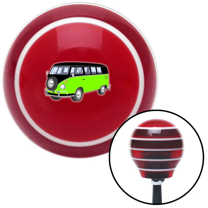 GreenBlack Camper Red Stripe Shift Knob with M16 x 15 Insert