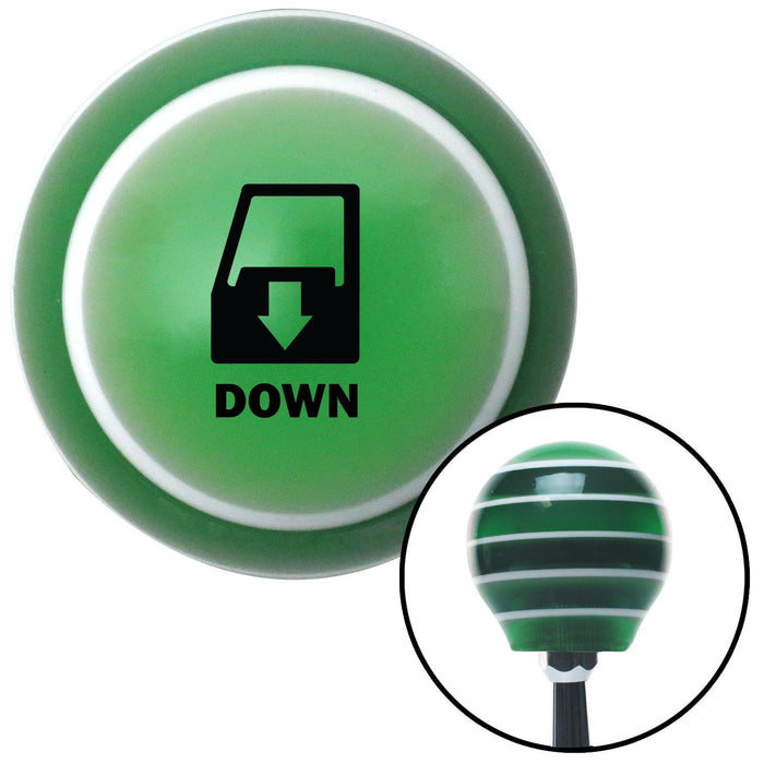 Black Window Down Green Stripe Shift Knob with M16 x 15 Insert