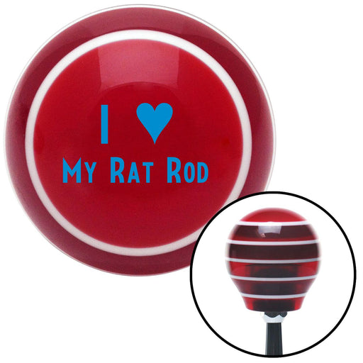 Blue I 3 MY RAT ROD Red Stripe Shift Knob with M16 x 15 Insert