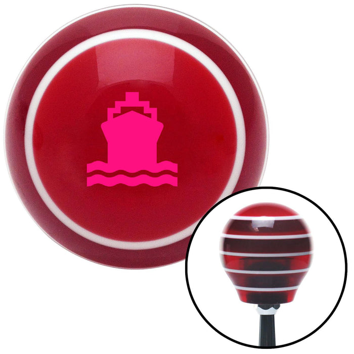 Pink Boat Red Stripe Shift Knob with M16 x 15 Insert