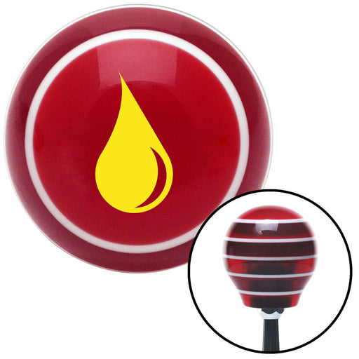 Yellow Marine Drip Red Stripe Shift Knob with M16 x 15 Insert