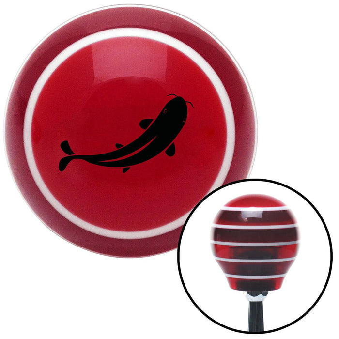 Black Marine Koi Red Stripe Shift Knob with M16 x 15 Insert