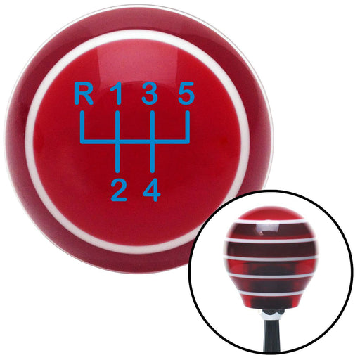 Blue Shift Pattern 18n Red Stripe Shift Knob with M16 x 15 Insert