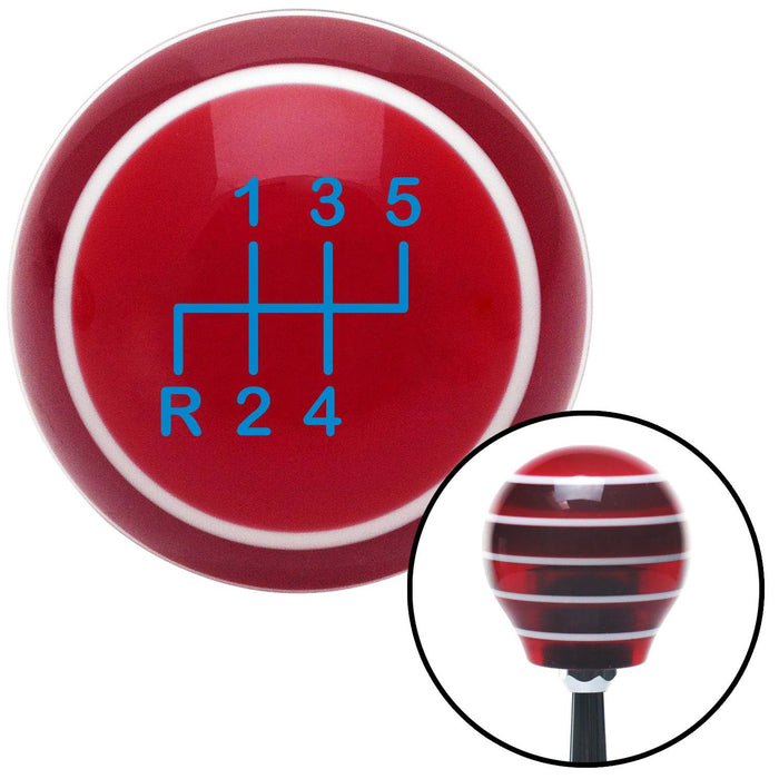 Blue Shift Pattern 16n Red Stripe Shift Knob with M16 x 15 Insert