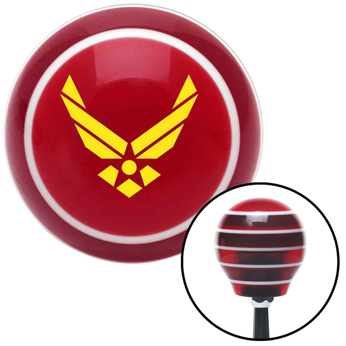 Yellow The Air Force Symbol Red Stripe Shift Knob with M16 x 15 Insert