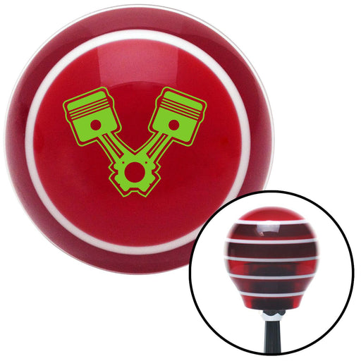 Green Pistons Red Stripe Shift Knob with M16 x 15 Insert