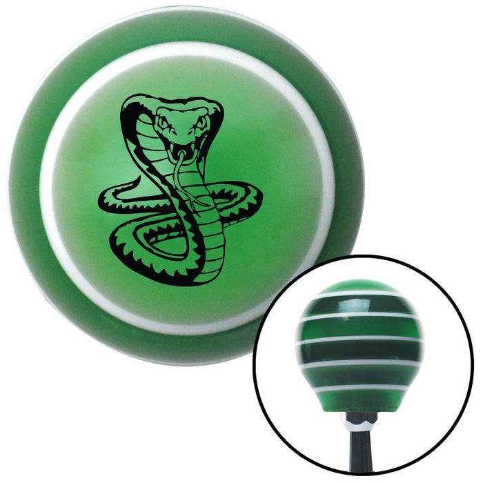 Black Cobra Green Stripe Shift Knob with M16 x 15 Insert