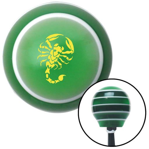 Yellow Scorpion Green Stripe Shift Knob with M16 x 15 Insert