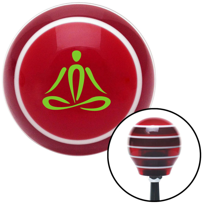 Green Meditation Symbol Red Stripe Shift Knob with M16 x 15 Insert