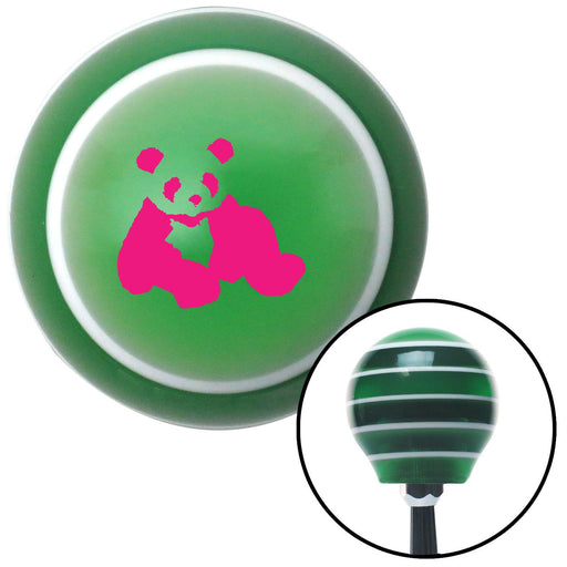 Pink Panda Bear Green Stripe Shift Knob with M16 x 15 Insert